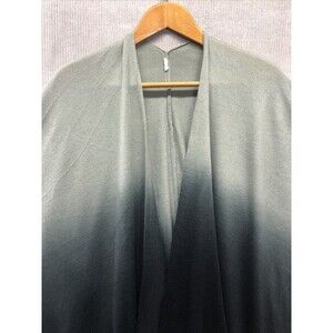 Women’s Wrap Poncho One Size Gray Black Ombré